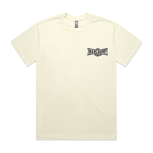 REAL SURF CLASSIC LOGO HEAVY S/SL TEE - BUTTER