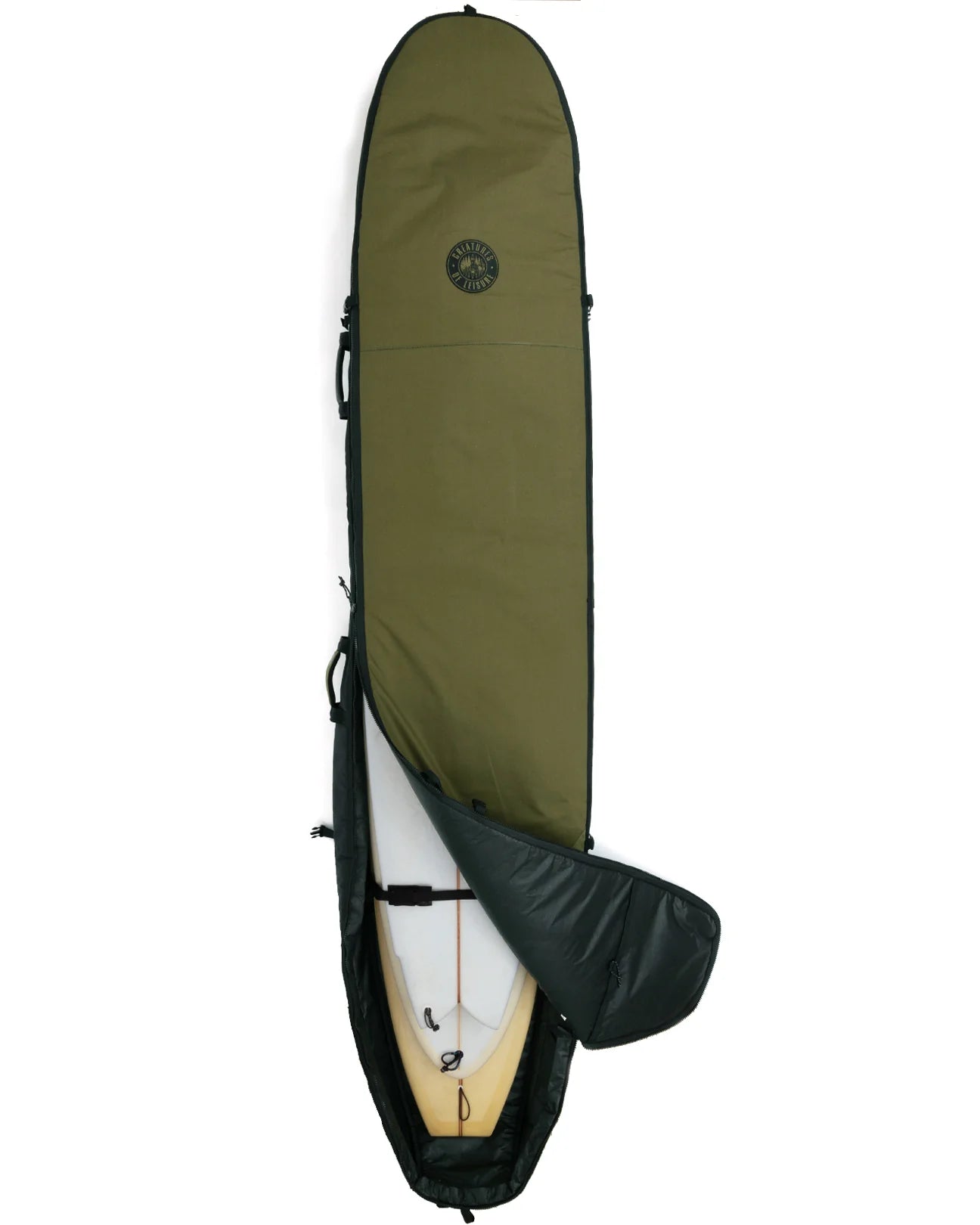 CREATURES HARDWARE LONGBOARD 2-3 WHEELY TRAVEL BOARD BAG - MILITARY TITANIUM