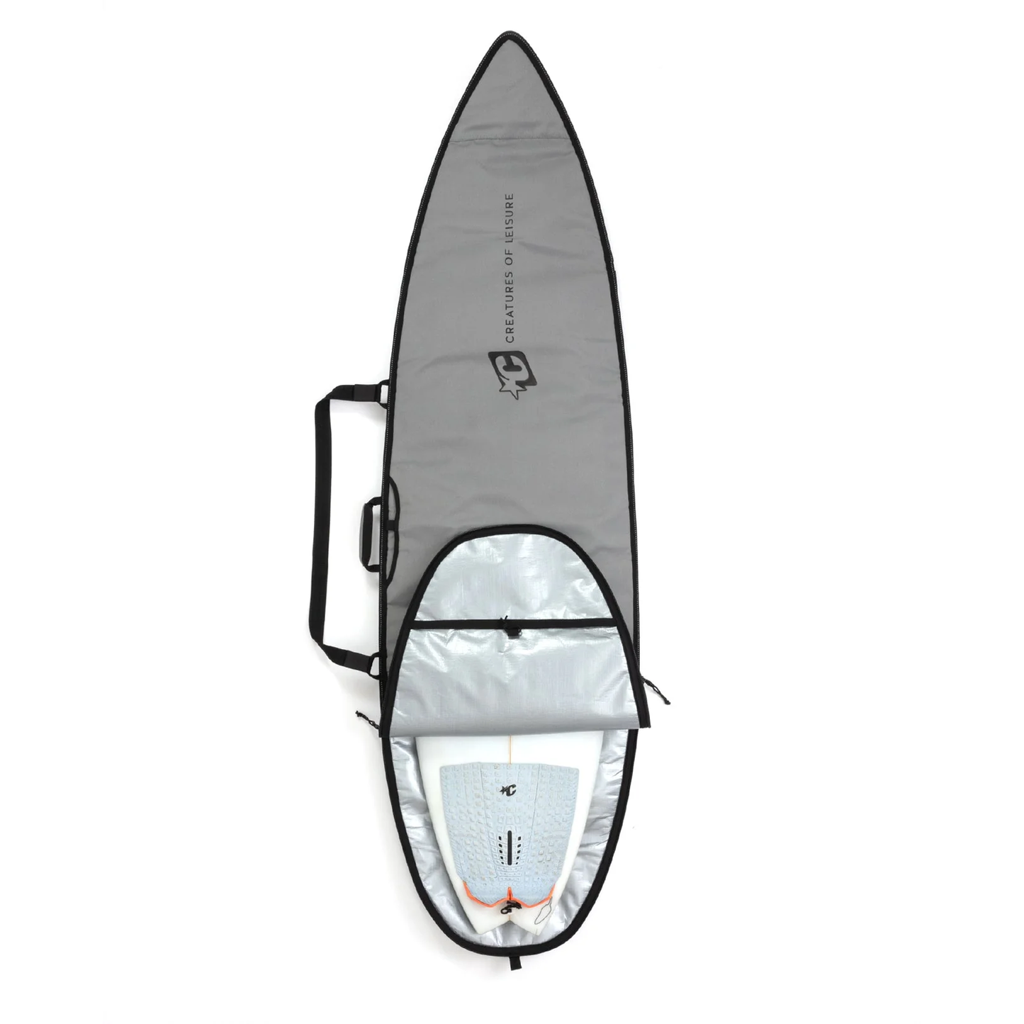 CREATURES ICON SHORTBOARD BAG - SILVER/BLACK