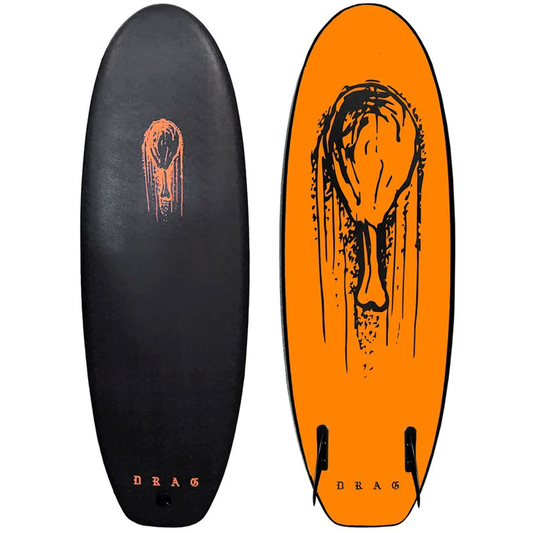 DRAG DRUMSTICK SOFTBOARD 4'10" 35L - BLACK/ORANGE
