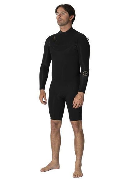 VISSLA MENS NEW SEAS U-ZIP 2MM LS SPRING - BLACK