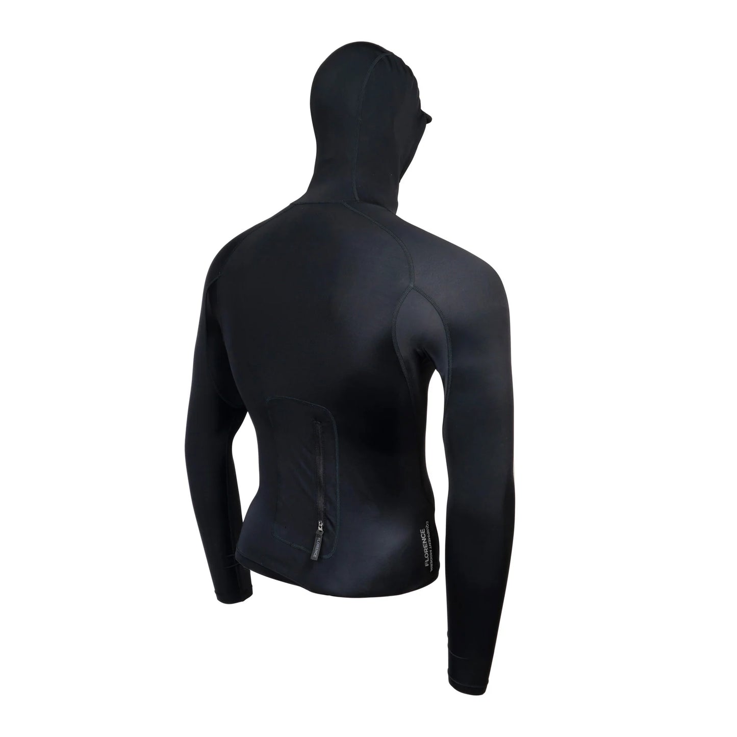 FLORENCE UTILITY LONG SLEEVE POCKET HOODED RASH GUARD - BLACK