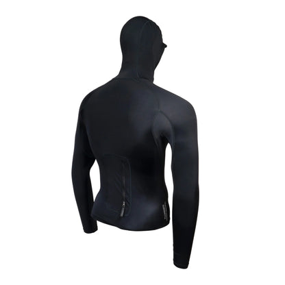 FLORENCE UTILITY LONG SLEEVE POCKET HOODED RASH GUARD - BLACK