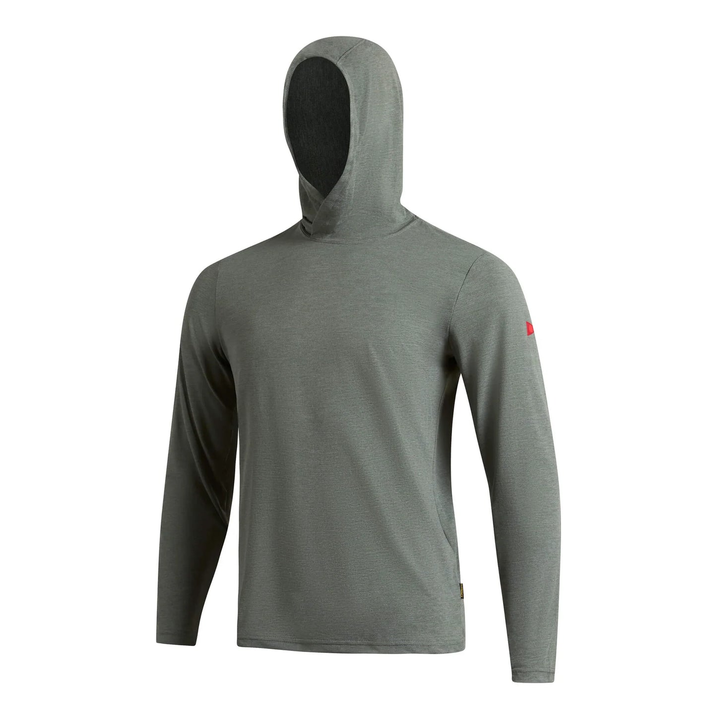 FLORENCE AIRTEX LONG SLEEVE HOODED SHIRT - HEATHER DARK SAGE