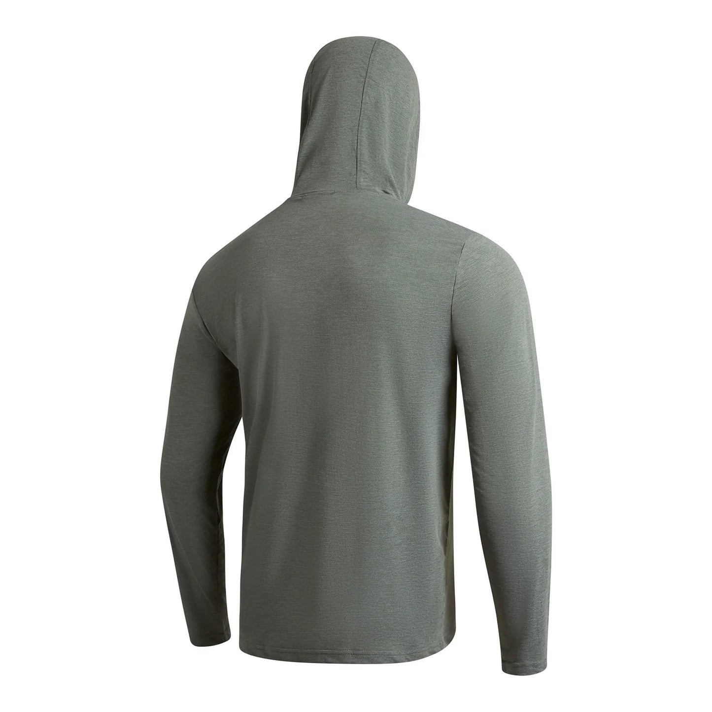 FLORENCE AIRTEX LONG SLEEVE HOODED SHIRT - HEATHER DARK SAGE