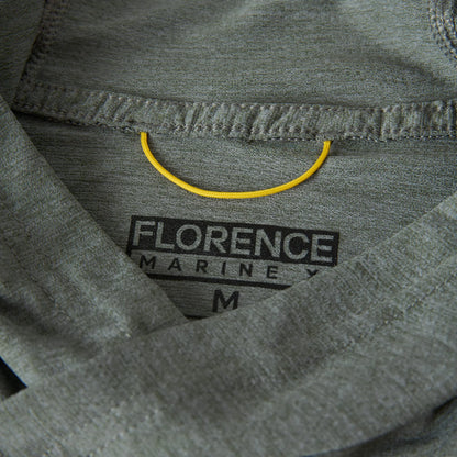 FLORENCE AIRTEX LONG SLEEVE HOODED SHIRT - HEATHER DARK SAGE
