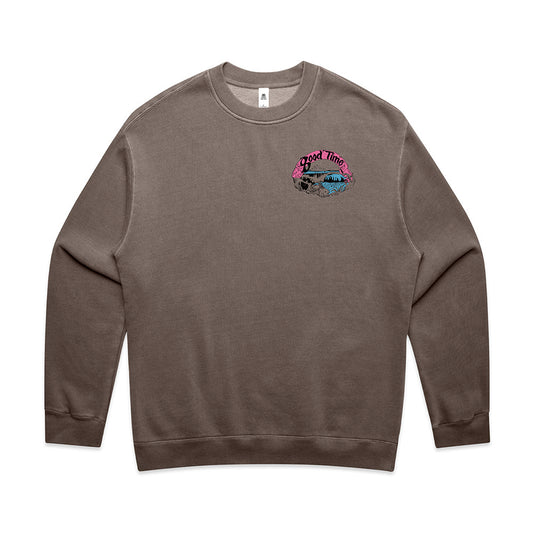 GOODTIME SURFBOARDS OG LOGO RELAX FADED CREW - GREY