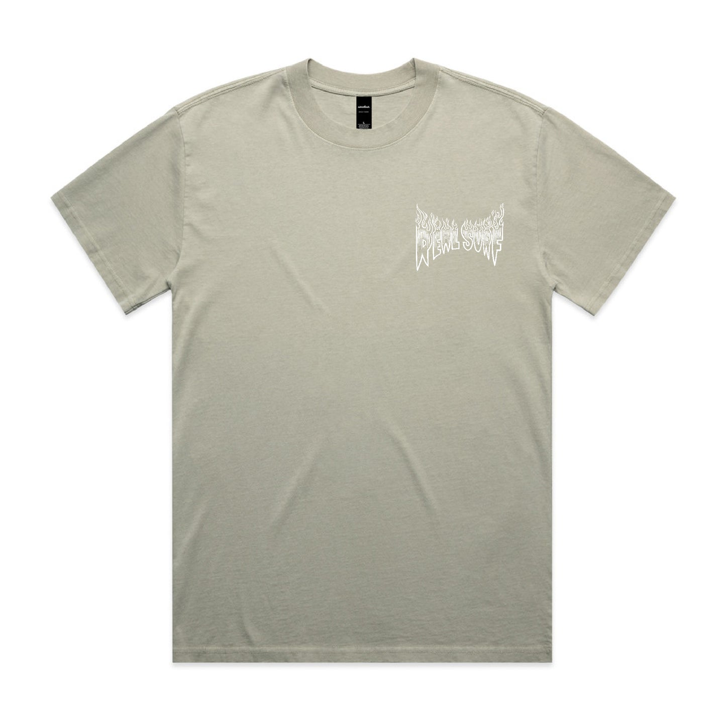 REAL SURF GOOFY FLAME HEAVY FADED TEE - EUCALYPTUS