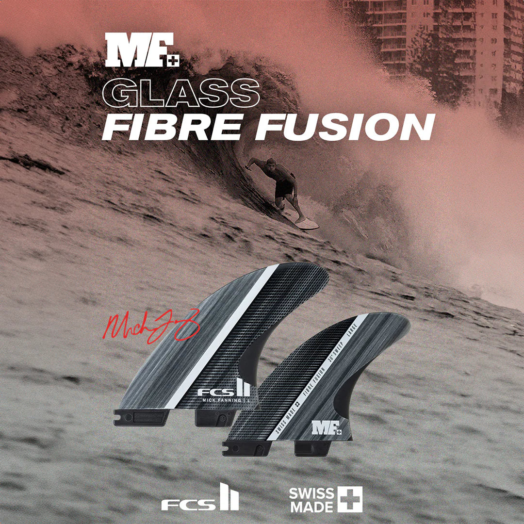 FCS II MICK FANNING GLASS FIBRE FUSION TRI M/L - SMOKE/WHITE