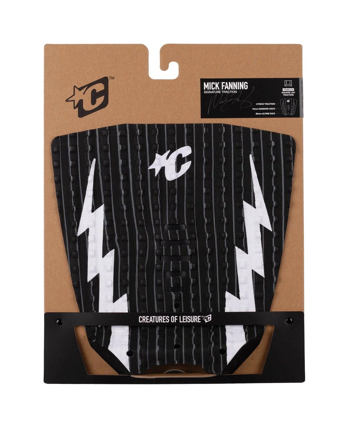 CREATURES MICK E FANNING LITE ECOPURE GRIP - BLACK STRIPE WHITE
