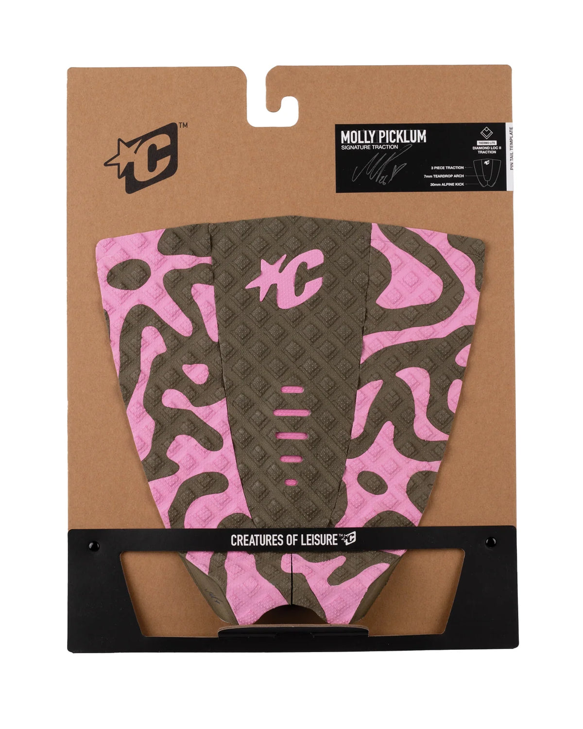 CREATURES MOLLY PICKLUM LITE SLIM PIN TAIL GRIP - DARK ARMY GUAVA