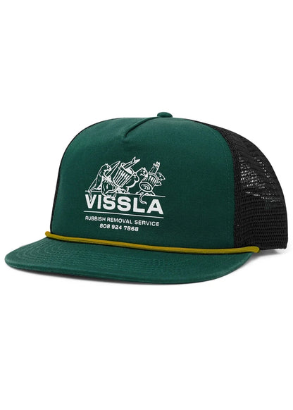 VISSLA DOUBLE SHAKA TRUCKER HAT - EVERGREEN