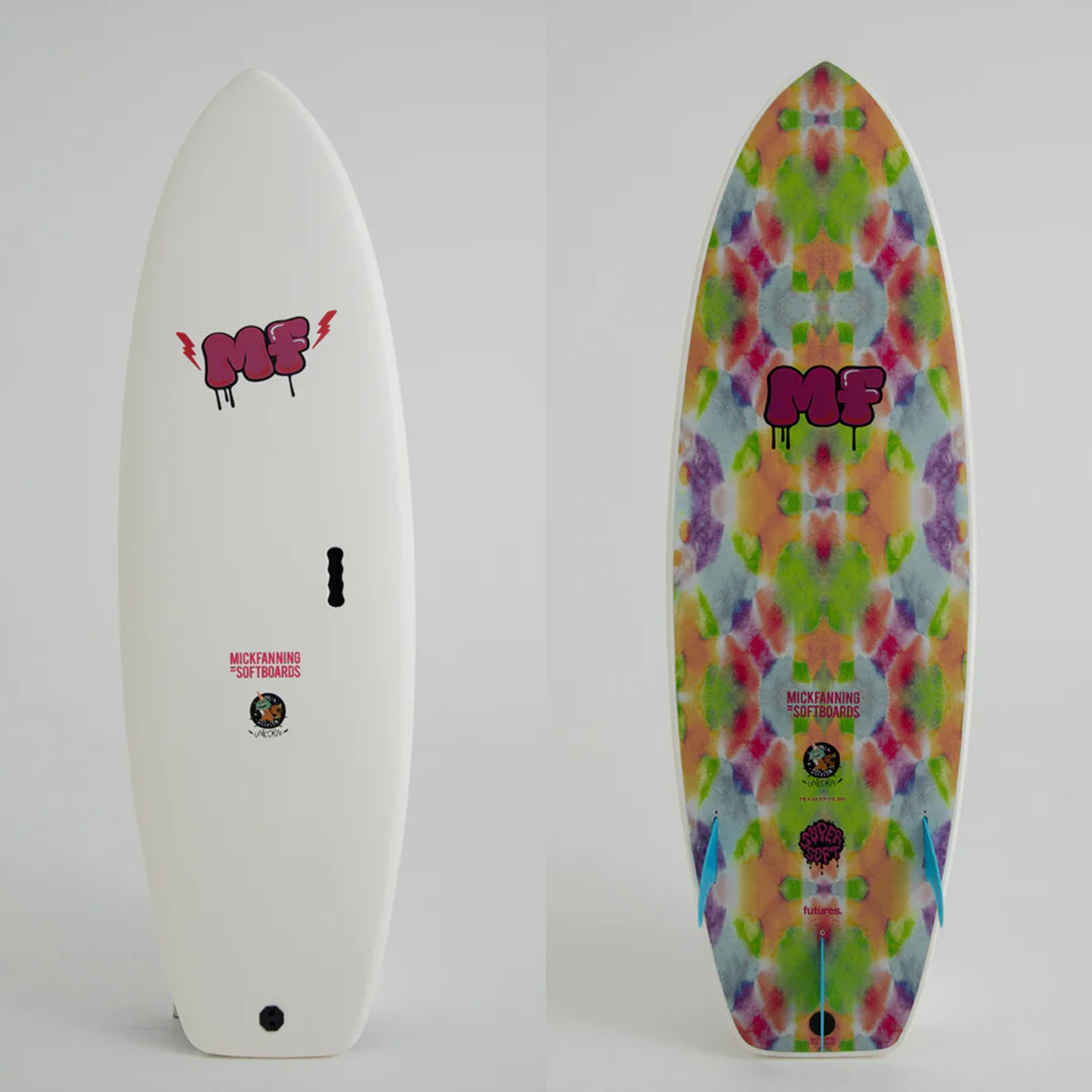 MICK FANNING UNICORN 5'8" SUPERSOFT 33L FUTURES - RAINBOW