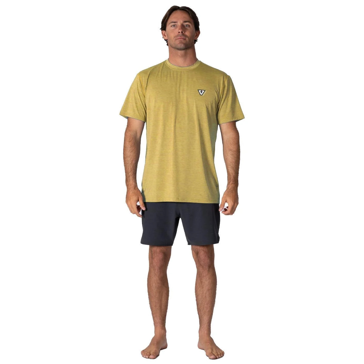 VISSLA TWISTED ECO SS SUN SHIRT - GOLDEN HEATHER