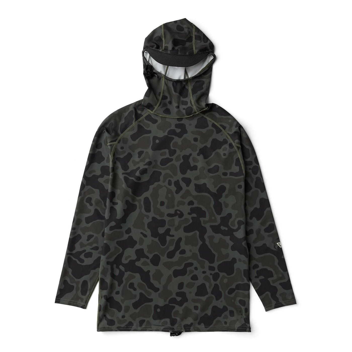 VISSLA MENS WARM SEAS LS ECO HOODED RASH GUARD - CAMO