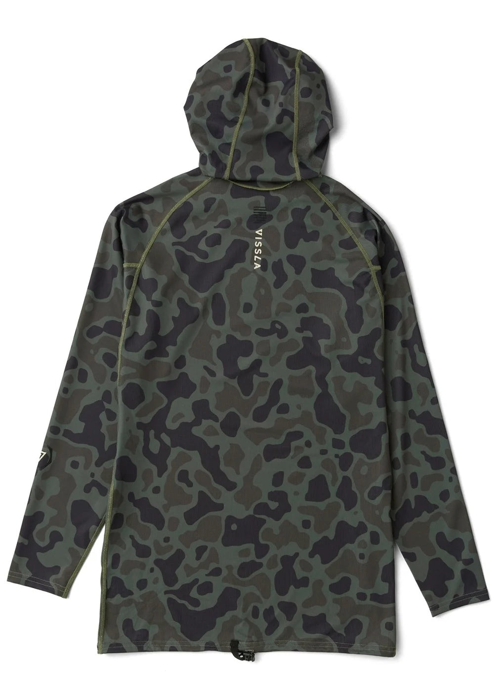 VISSLA MENS WARM SEAS LS ECO HOODED RASH GUARD - CAMO