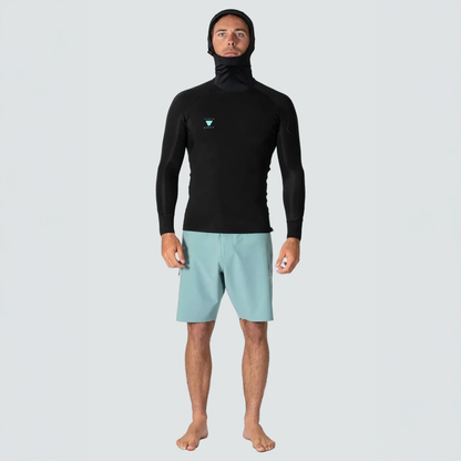 VISSLA MENS HIGH SEAS II HOODED LS WETSUIT JACKET - BLACK