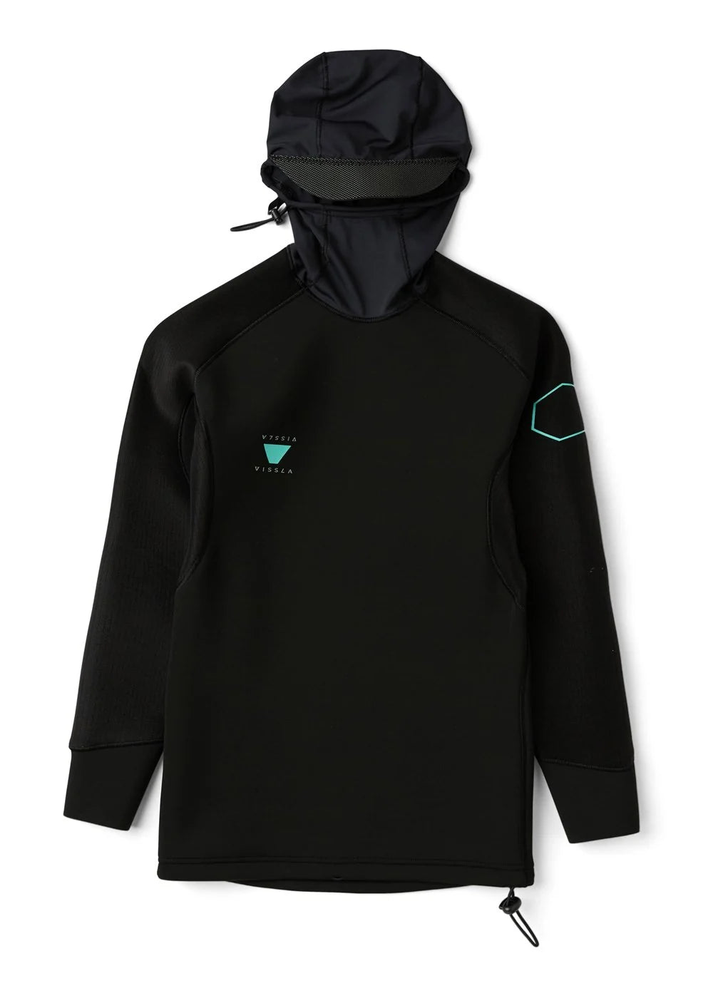 VISSLA MENS HIGH SEAS II HOODED LS WETSUIT JACKET - BLACK
