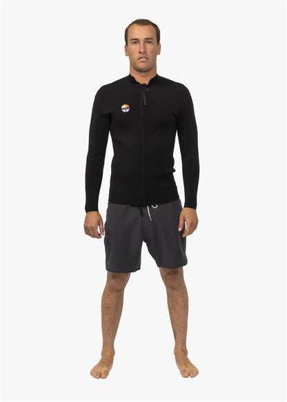 VISSLA MENS SOLID SETS 2MM FZ JACKET - BLACK