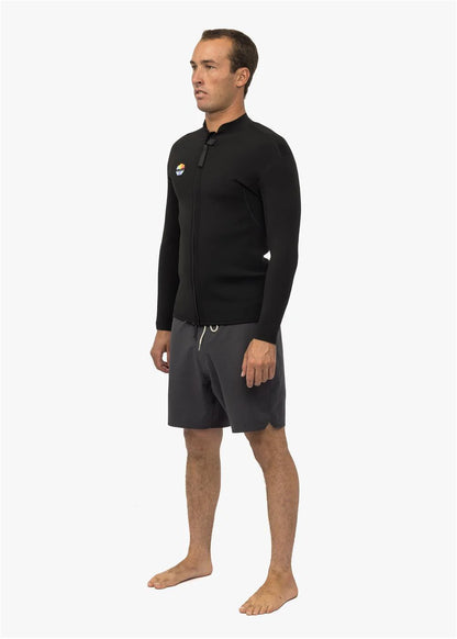 VISSLA MENS SOLID SETS 2MM FZ JACKET - BLACK