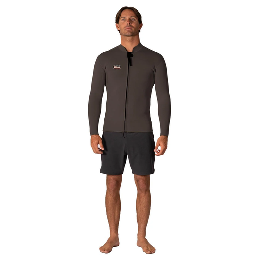 VISSLA MENS SOLID SETS 2MM FZ JACKET - DARK EARTH