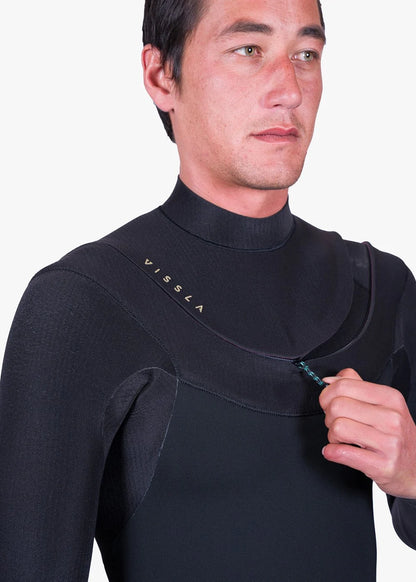 VISSLA MENS NEW SEAS 3/2MM U ZIP 2026 - BLACK