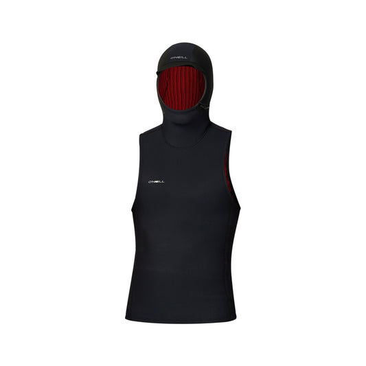 O'NEILL HYPER FIRE NO SLEEVE 1MM HOODED VEST - BLACK