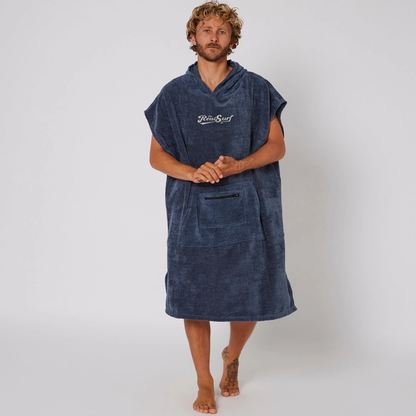 O&E X REAL SURF ADULT HOODED PONCHO - NAVY