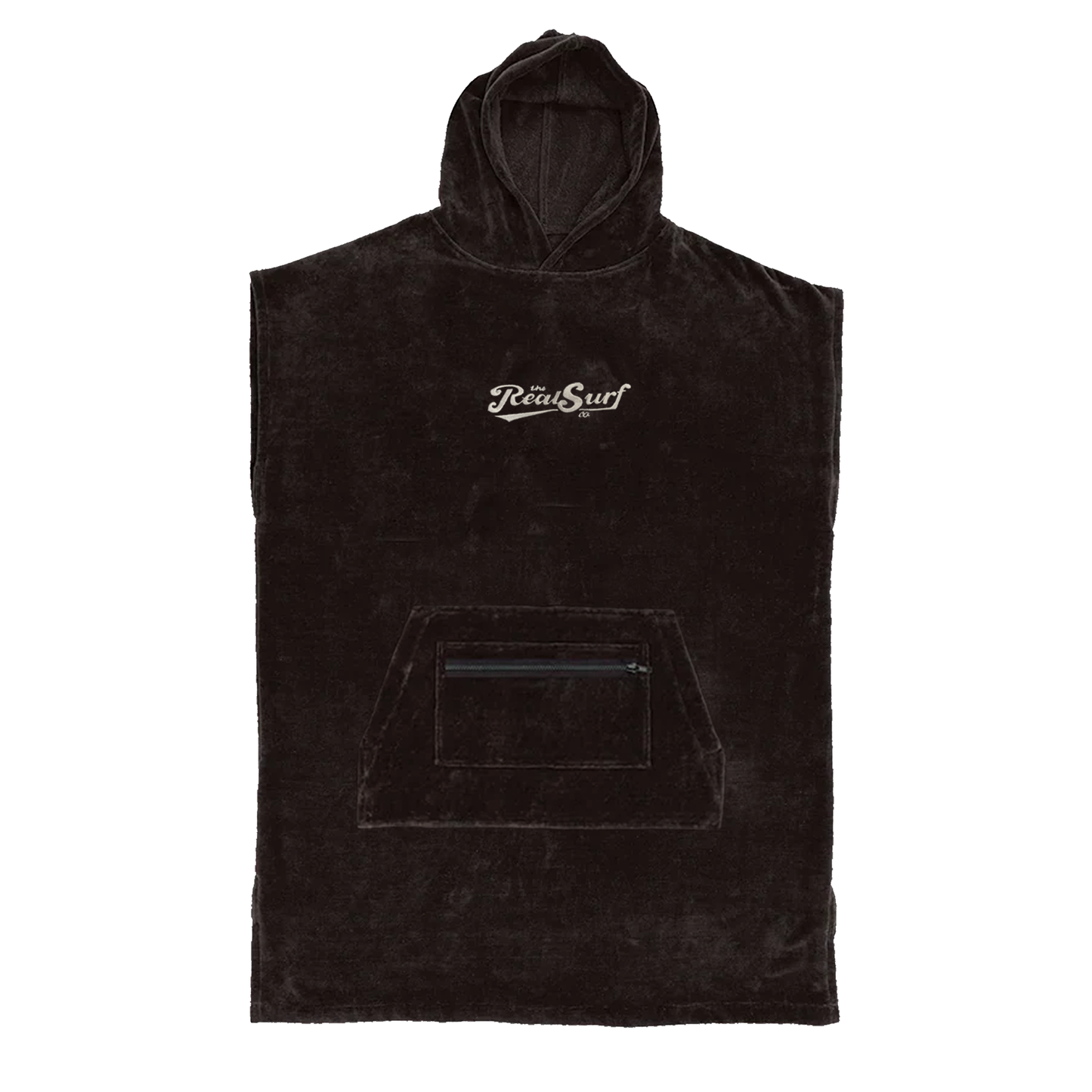 O&E X REAL SURF YOUTH HOODED PONCHO - BLACK