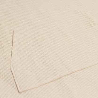 O&E WMNS WAFFLE HOODED PONCHO - ANTIQUE WHITE