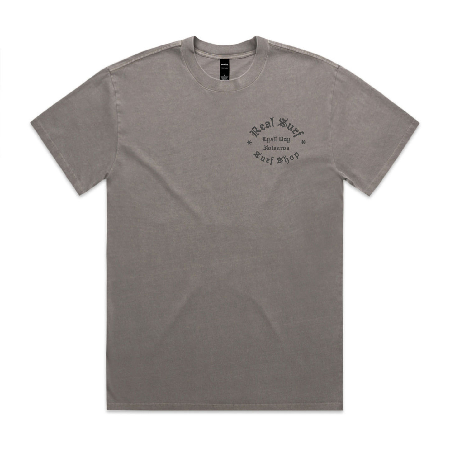REAL SURF CULT LOGO HEAVY FADED TEE - GREY