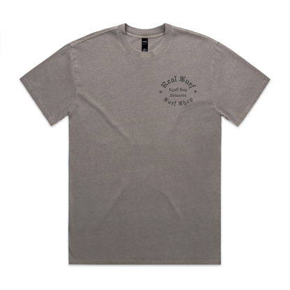 REAL SURF CULT LOGO HEAVY FADED TEE - GREY