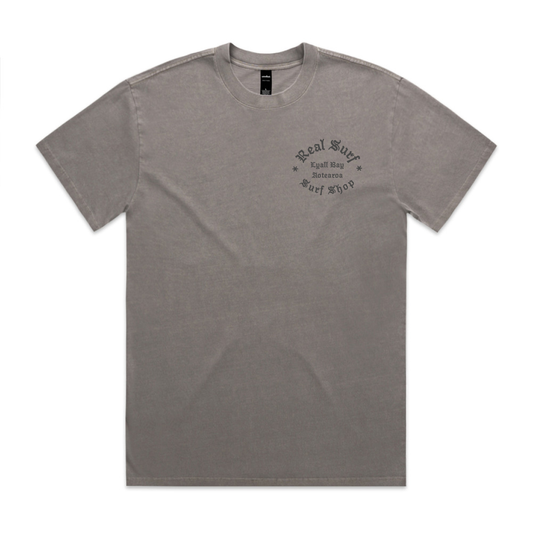 REAL SURF CULT LOGO HEAVY FADED TEE - GREY