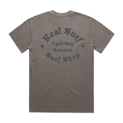 REAL SURF CULT LOGO HEAVY FADED TEE - GREY