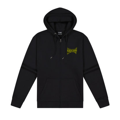 REAL SURF FLAME LOGO ZIP-UP HOODIE ADULT - BLACK