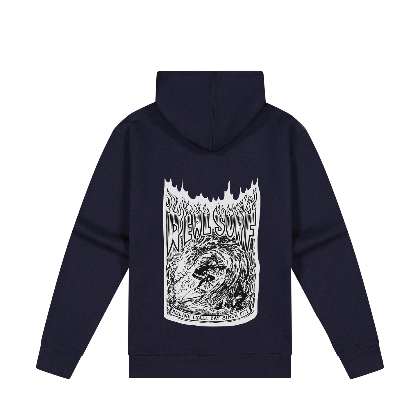 REAL SURF FLAME LOGO HOODIE ADULT - NAVY