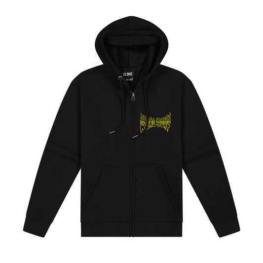 REAL SURF FLAME LOGO ZIP-UP HOODIE YOUTH - BLACK