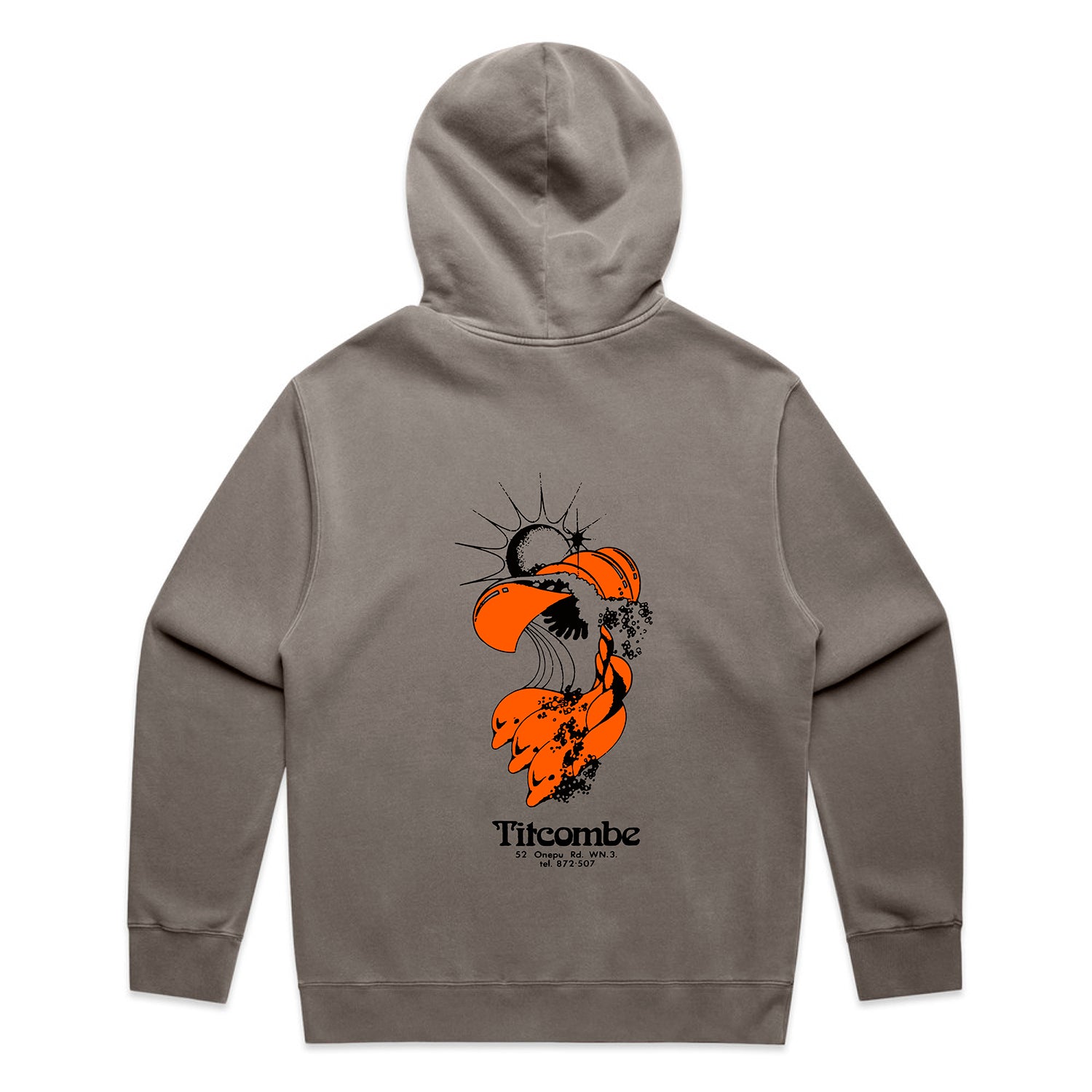 TITCOMBE OG LOGO RELAX FADED HOOD - GREY – Real Surf