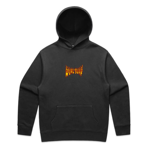 REAL SURF GOOFY FLAME RELAX FADED HOOD - BLACK