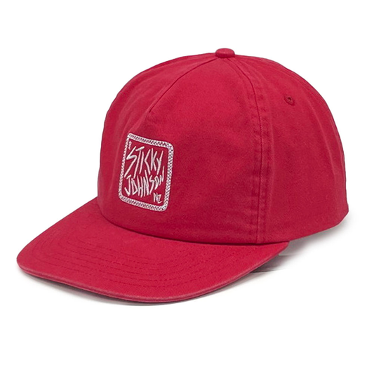 STICKY JOHNSON 5 PANEL RED HAT