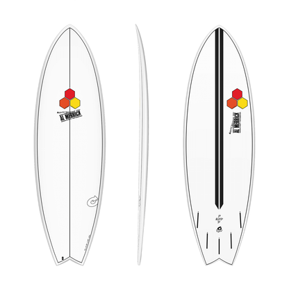 TORQ CHANNEL ISLANDS POD MOD 6'2" WHITE X-LITE 40.5L FUTURES