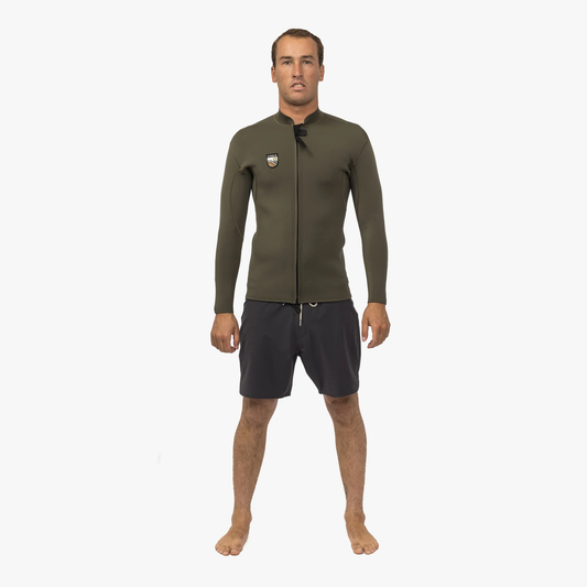 VISSLA SOLID SETS 2MM FZ JACKET - ARMY