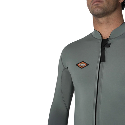 VISSLA MENS SOLID SETS 2MM FZ JACKET - MOSS