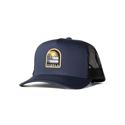 VISSLA SOLID SETS ECO TRUCKER HAT - DARK DENIM