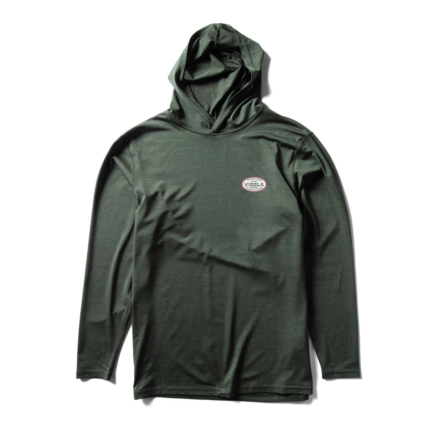 VISSLA TWISTED ECO HOODED LS LYCRA UV TEE - MILITARY HEATHER