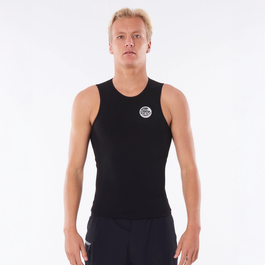 RIP CURL MENS FLASHBOMB 0.5MM SLEEVELESS VEST - BLACK