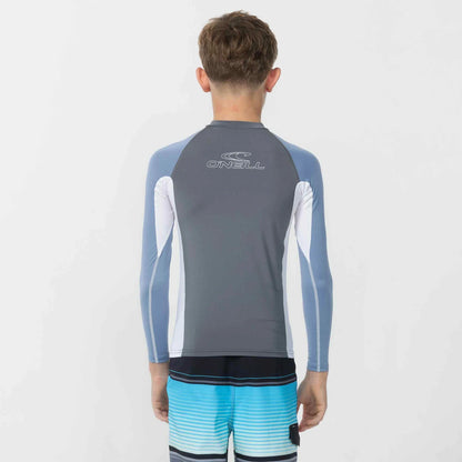 O'NEILL YOUTH BASIC LS RASH VEST - FADED DENIM