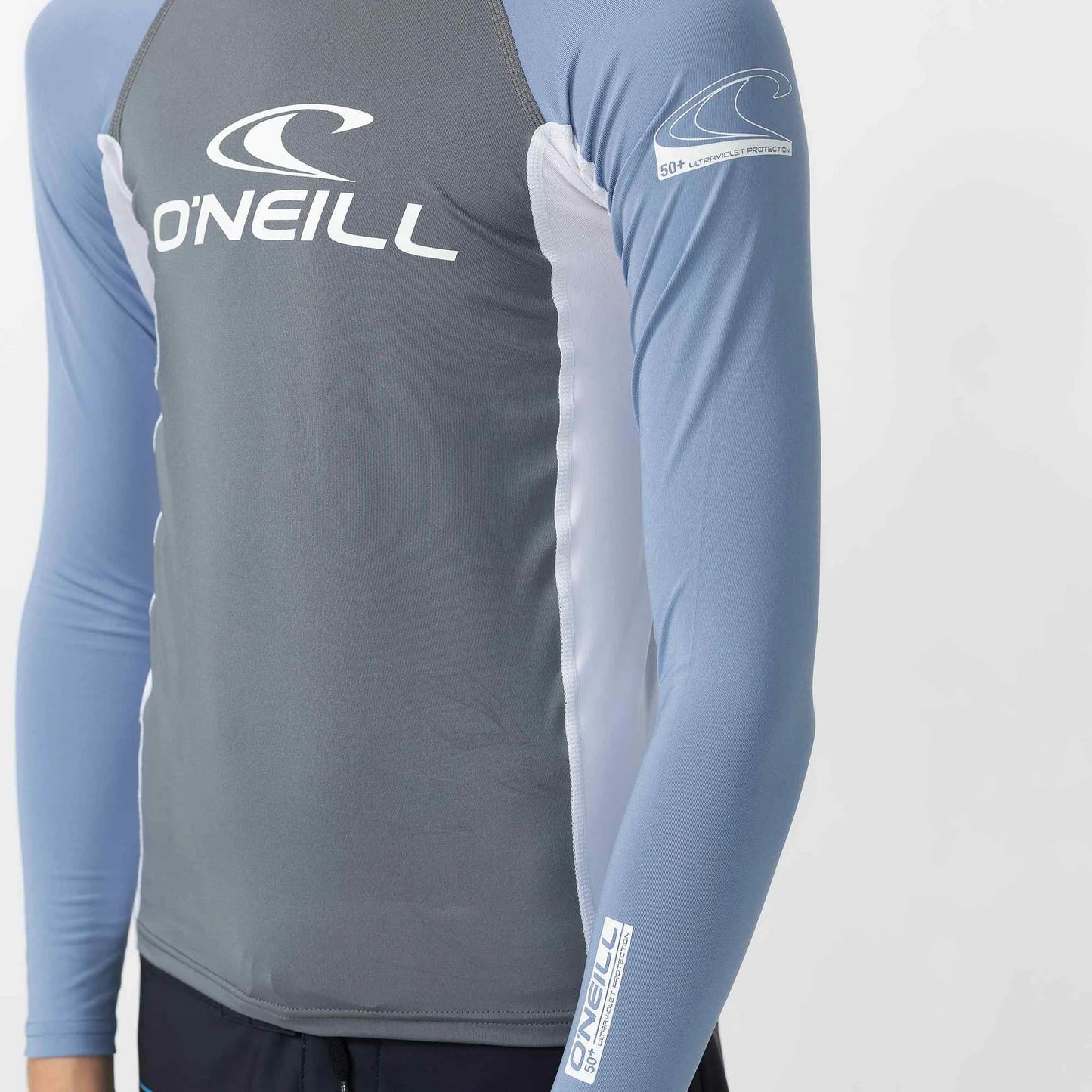 O'NEILL YOUTH BASIC LS RASH VEST - FADED DENIM