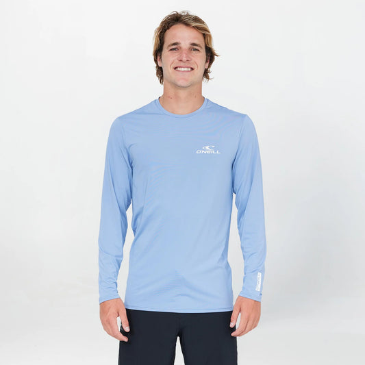 O'NEILL MENS CLEAN & MEAN LS RASH VEST TEE - FADED DENIM