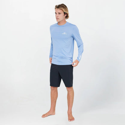 O'NEILL MENS CLEAN & MEAN LS RASH VEST TEE - FADED DENIM